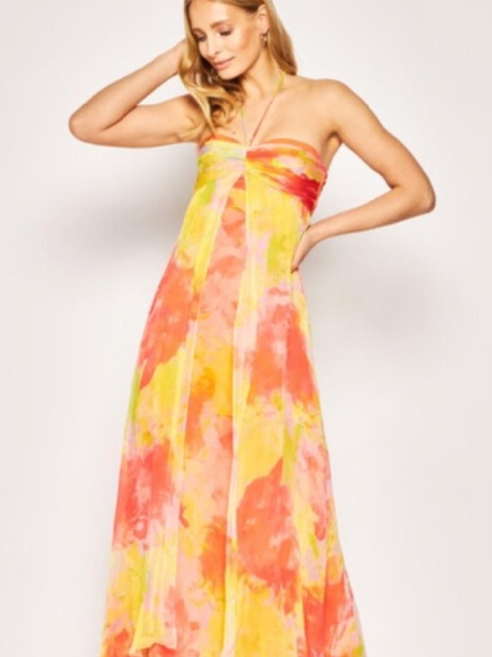 $589 Pinko Mulan halter full length gown dress SIZE 42 or Medium